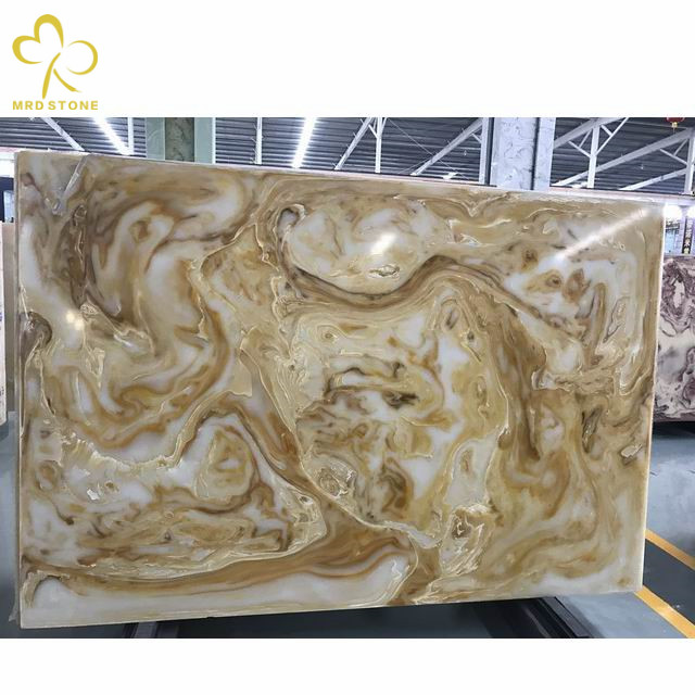 Artificial Onyx Gooden Color Stone For Interior Wall Background