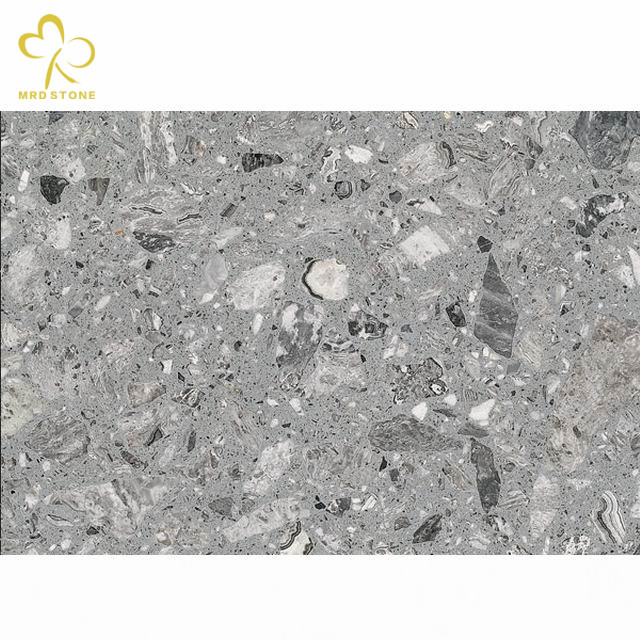 Grey Flower Artificial Stone Marble Bathroom Vanitytops Slabs