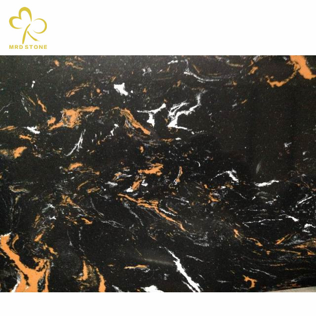 Portoro Gold Black Engineered Marble Stone Slabs Manufacturer