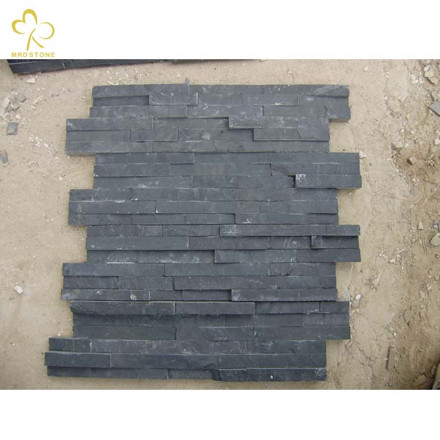 Cheap Black Slate Culture Stone Tile for House Cladding Panels Exterior Wall
