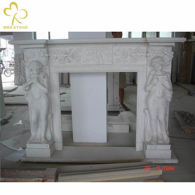 Fireplace Manufacturer From China With Angel Carving Fire Surrounds