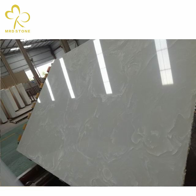 Pure White Stone Artificial Onyx For Hotel Wall And Staircase Design