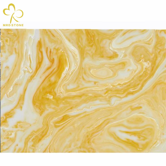 Yellow Onyx Man-made Transparent Stone Slabs For Flooring Tiles
