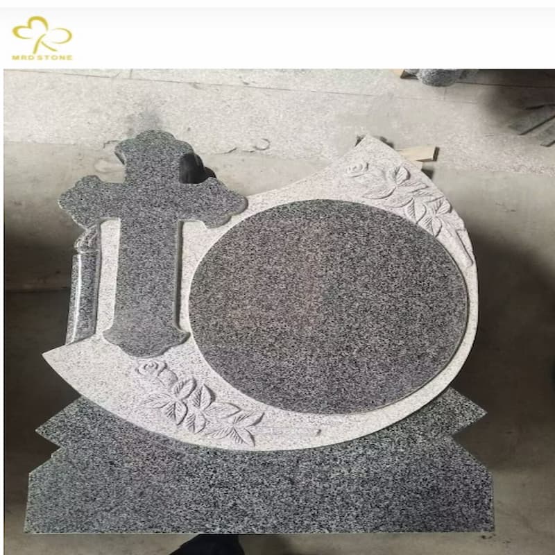 Black granite tombstone